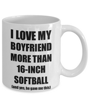 Load image into Gallery viewer, 16-Inch Softball Girlfriend Mug Funny Valentine Gift Idea For My Gf Lover From Boyfriend Coffee Tea Cup-Coffee Mug