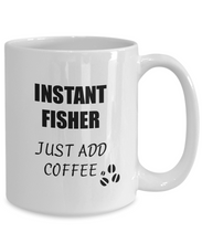 Load image into Gallery viewer, Fisher Mug Instant Just Add Coffee Funny Gift Idea for Corworker Present Workplace Joke Office Tea Cup-Coffee Mug