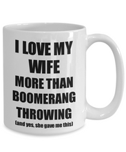 Load image into Gallery viewer, Boomerang Throwing Husband Mug Funny Valentine Gift Idea For My Hubby Lover From Wife Coffee Tea Cup-Coffee Mug