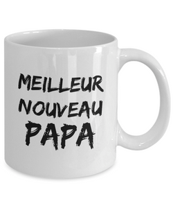 Cadeau Pour Nouveau Papa New Dad Mug In French Funny Gift Idea for Novelty Gag Coffee Tea Cup-[style]