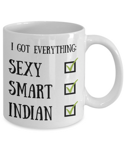 Indian Coffee Mug India Pride Sexy Smart Funny Gift for Humor Novelty Ceramic Tea Cup-Coffee Mug
