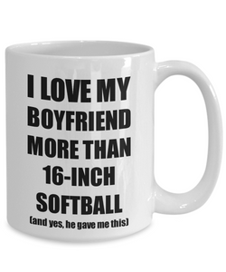 16-Inch Softball Girlfriend Mug Funny Valentine Gift Idea For My Gf Lover From Boyfriend Coffee Tea Cup-Coffee Mug
