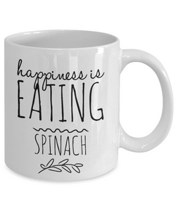 Happiness is spinach funny mug for vegan-Coffee Mug