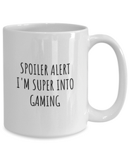 Load image into Gallery viewer, Funny Gaming Mug Spoiler Alert I&#39;m Super Into Funny Gift Idea For Hobby Lover Quote Fan Gag Coffee Tea Cup-Coffee Mug