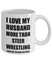 Load image into Gallery viewer, Steer Wrestling Wife Mug Funny Valentine Gift Idea For My Spouse Lover From Husband Coffee Tea Cup-Coffee Mug