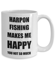 Load image into Gallery viewer, Harpon Fishing Mug Lover Fan Funny Gift Idea Hobby Novelty Gag Coffee Tea Cup Makes Me Happy-Coffee Mug