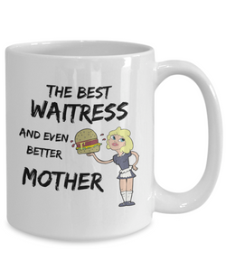 Funny Waitress Gag Mom Mug Best Mother Gift for Mama Novelty Coffee Tea Cup-Coffee Mug