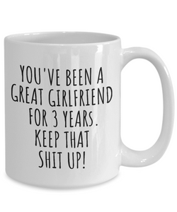 3 Years Anniversary Girlfriend Mug Funny Gift for GF 3rd Dating Relationship Couple Together Coffee Tea Cup-Coffee Mug
