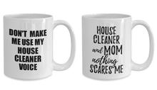 Load image into Gallery viewer, House Cleaner Mugs Set Of 2 House Keeper Voice and Mom Couple Coffee Mug Funny Gift Idea-Coffee Mug