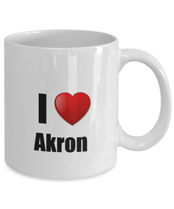 Akron Mug I Love City Lover Pride Funny Gift Idea for Novelty Gag Coffee Tea Cup-Coffee Mug