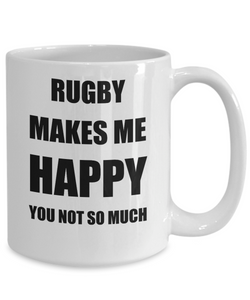 Rugby Mug Lover Fan Funny Gift Idea Hobby Novelty Gag Coffee Tea Cup Makes Me Happy-Coffee Mug