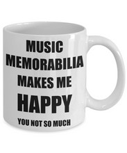 Load image into Gallery viewer, Music Memorabilia Mug Lover Fan Funny Gift Idea Hobby Novelty Gag Coffee Tea Cup Makes Me Happy-Coffee Mug