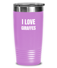 Load image into Gallery viewer, I Love Giraffes Tumbler Funny Gift Idea Novelty Gag Coffee Tea Insulated Cup With Lid-Tumbler