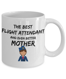 Flight Attendant Mom Mug Best Mother Funny Gift for Mama Novelty Gag Coffee Tea Cup Blue Suit-Coffee Mug