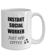 Load image into Gallery viewer, Social Worker Mug Instant Just Add Coffee Funny Gift Idea for Corworker Present Workplace Joke Office Tea Cup-Coffee Mug