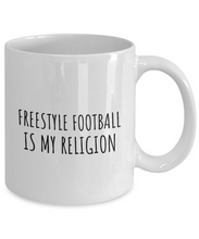Load image into Gallery viewer, Freestyle Football Is My Religion Mug Funny Gift Idea For Hobby Lover Fanatic Quote Fan Present Gag Coffee Tea Cup-Coffee Mug