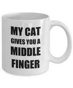 Cat Giving Finger Mug Funny Gift Idea for Novelty Gag Coffee Tea Cup-[style]