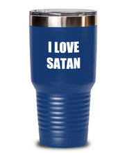 Load image into Gallery viewer, I Love Satan Tumbler Funny Gift Idea Novelty Gag Coffee Tea Insulated Cup With Lid-Tumbler