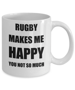 Rugby Mug Lover Fan Funny Gift Idea Hobby Novelty Gag Coffee Tea Cup Makes Me Happy-Coffee Mug