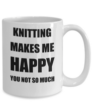 Load image into Gallery viewer, Knitting Mug Lover Fan Funny Gift Idea Hobby Novelty Gag Coffee Tea Cup Makes Me Happy-Coffee Mug