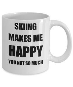 Skiing Mug Lover Fan Funny Gift Idea Hobby Novelty Gag Coffee Tea Cup Makes Me Happy-Coffee Mug