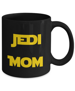 Jedi mom black mug yellow-Coffee Mug