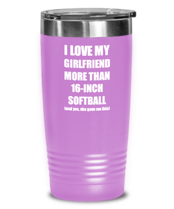 16-Inch Softball Boyfriend Tumbler Funny Gift For My Bf Lover From Girlfriend Coffee Tea Insulated Cup With Lid-Tumbler