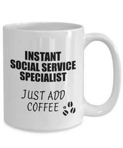 Social Service Specialist Mug Instant Just Add Coffee Funny Gift Idea for Coworker Present Workplace Joke Office Tea Cup-Coffee Mug