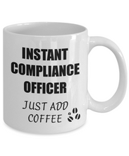 Load image into Gallery viewer, Compliance Officer Mug Instant Just Add Coffee Funny Gift Idea for Corworker Present Workplace Joke Office Tea Cup-Coffee Mug