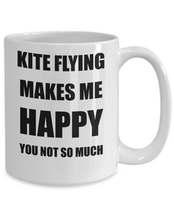 Kite Flying Mug Lover Fan Funny Gift Idea Hobby Novelty Gag Coffee Tea Cup Makes Me Happy-Coffee Mug