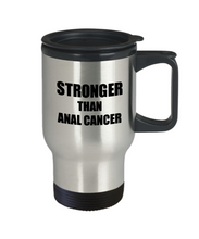 Load image into Gallery viewer, Anal Cancer Travel Mug Awareness Survivor Gift Idea for Hope Cure Inspiration Coffee Tea 14oz Commuter Stainless Steel-Travel Mug