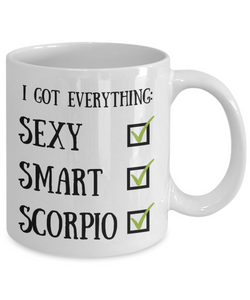 Scorpio Astrology Mug Scorpion Astrological Sign Sexy Smart Funny Gift for Humor Novelty Ceramic Tea Cup-Coffee Mug