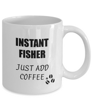 Load image into Gallery viewer, Fisher Mug Instant Just Add Coffee Funny Gift Idea for Corworker Present Workplace Joke Office Tea Cup-Coffee Mug