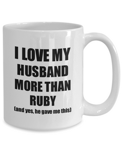 Ruby Wife Mug Funny Valentine Gift Idea For My Spouse Lover From Husband Coffee Tea Cup-Coffee Mug
