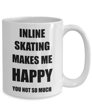 Load image into Gallery viewer, Inline Skating Mug Lover Fan Funny Gift Idea Hobby Novelty Gag Coffee Tea Cup Makes Me Happy-Coffee Mug