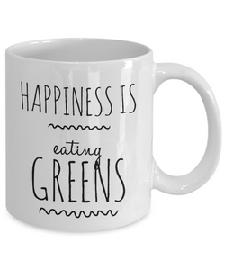Happiness is Greens funny mug for vegan-Coffee Mug