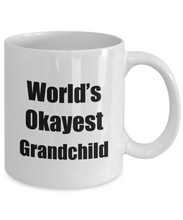 Load image into Gallery viewer, Grandchild Mug Worlds Okayest Funny Christmas Gift Idea for Novelty Gag Sarcastic Pun Coffee Tea Cup-Coffee Mug