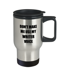 Writer Travel Mug Coworker Gift Idea Funny Gag For Job Coffee Tea 14oz Commuter Stainless Steel-Travel Mug