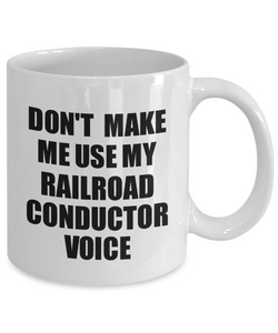 Railroad Conductor Mug Coworker Gift Idea Funny Gag For Job Coffee Tea Cup Voice-Coffee Mug