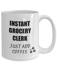 Load image into Gallery viewer, Grocery Clerk Mug Instant Just Add Coffee Funny Gift Idea for Corworker Present Workplace Joke Office Tea Cup-Coffee Mug