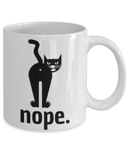 Nope Cat Mug Funny Gift Idea for Novelty Gag Coffee Tea Cup-Coffee Mug