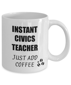 Civics Teacher Mug Instant Just Add Coffee Funny Gift Idea for Corworker Present Workplace Joke Office Tea Cup-Coffee Mug