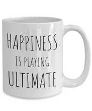 Load image into Gallery viewer, Funny Ultimate Player Gift - Frisbee Lover Coffee Mug Happiness is playing ultimate-Coffee Mug