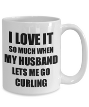 Load image into Gallery viewer, Curling Mug Funny Gift Idea For Wife I Love It When My Husband Lets Me Novelty Gag Sport Lover Joke Coffee Tea Cup-Coffee Mug