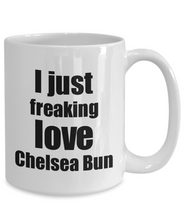 Load image into Gallery viewer, Chelsea Bun Lover Mug I Just Freaking Love Funny Gift Idea For Foodie Coffee Tea Cup-Coffee Mug