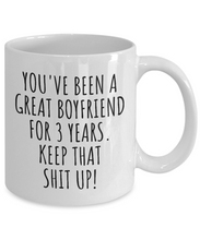 Load image into Gallery viewer, 3 Years Anniversary Boyfriend Mug Funny Gift for BF 3rd Dating Relationship Couple Together Coffee Tea Cup-Coffee Mug