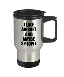 Airsoft Travel Mug Lover I Like Funny Gift Idea For Hobby Addict Novelty Pun Insulated Lid Coffee Tea 14oz Commuter Stainless Steel-Travel Mug
