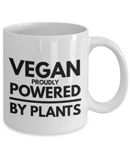 Load image into Gallery viewer, Funny Coffee Mug for Vegan - Vegan Proudly Powered By Plants-Coffee Mug
