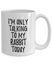 Load image into Gallery viewer, I Am Only Talking To My Rabbit Today Mug Funny Gift For Pet Lover Mom Dad Coffee Tea Cup-Coffee Mug