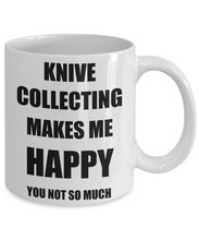 Load image into Gallery viewer, Knive Collecting Mug Lover Fan Funny Gift Idea Hobby Novelty Gag Coffee Tea Cup Makes Me Happy-Coffee Mug